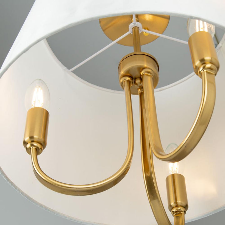 Rhythm 3 Light Semi-Flush Mount Brushed Gold