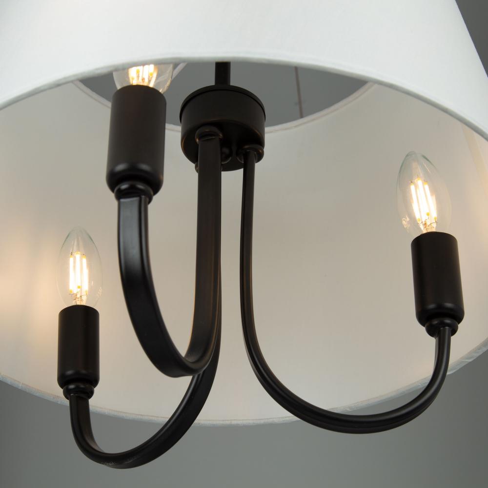 Rhythm 3 Light Semi-Flush Mount Black