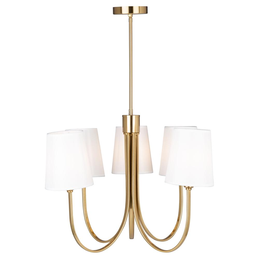 Rhythm 5 Light Chandelier Brushed Gold