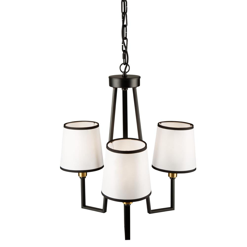 Coco 3 Light Chandelier Black and Gold
