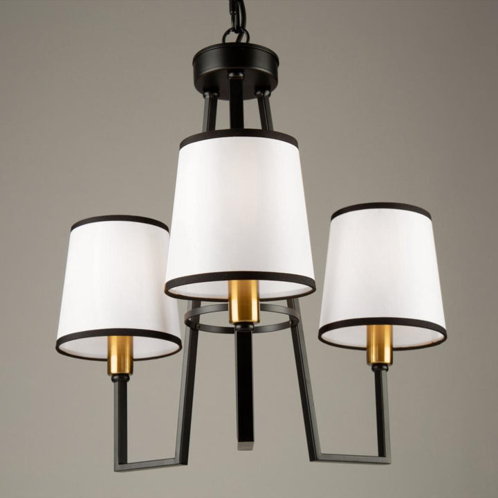 Coco 3 Light Chandelier Black and Gold