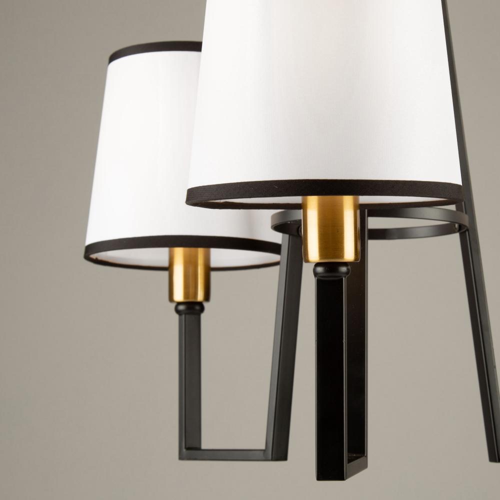 Coco 3 Light Chandelier Black and Gold