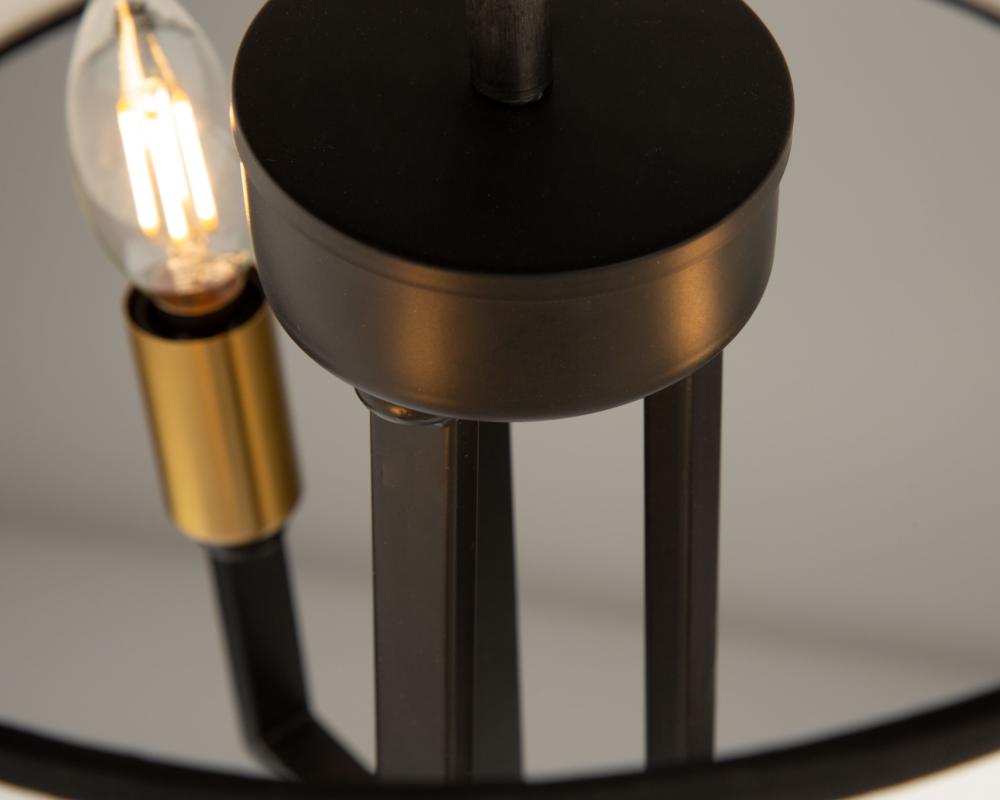 Coco 3 Light Semi-Flush Mount Black and Gold