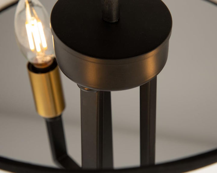 Coco 3 Light Semi-Flush Mount Black and Gold