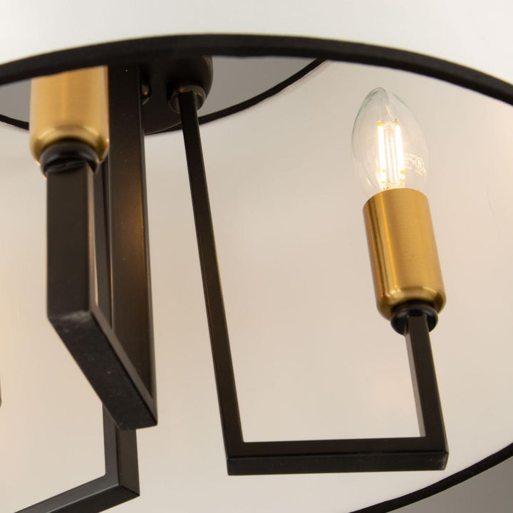 Coco 3 Light Semi-Flush Mount Black and Gold