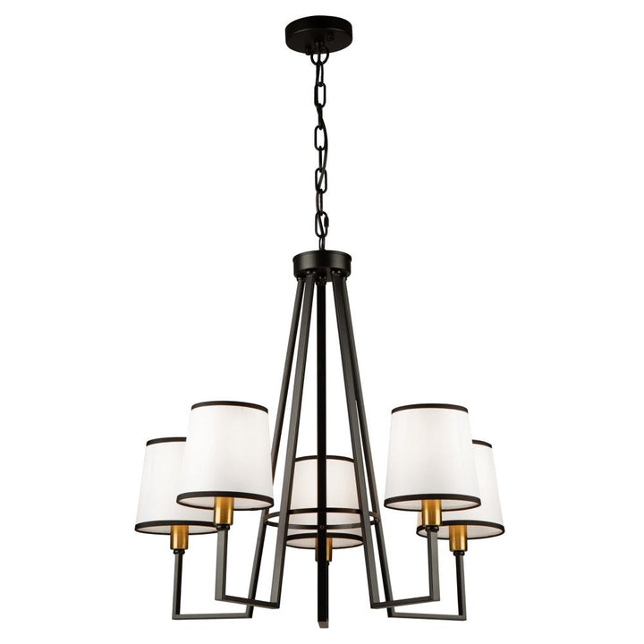 Coco 5 Light Chandelier Black and Gold
