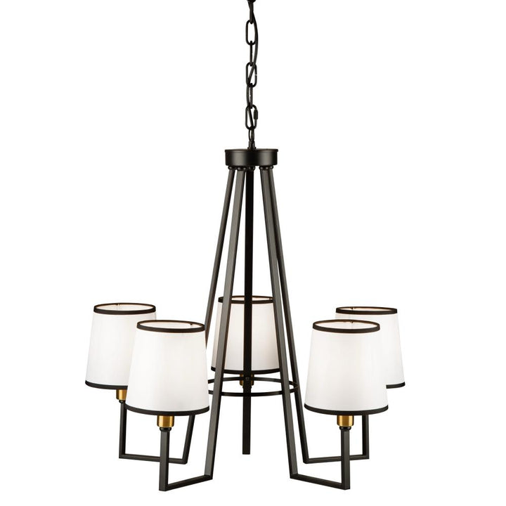 Coco 5 Light Chandelier Black and Gold