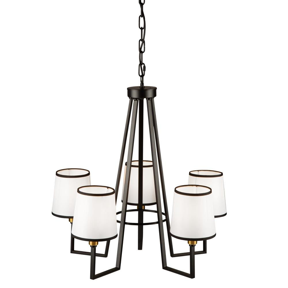 Coco 5 Light Chandelier Black and Gold