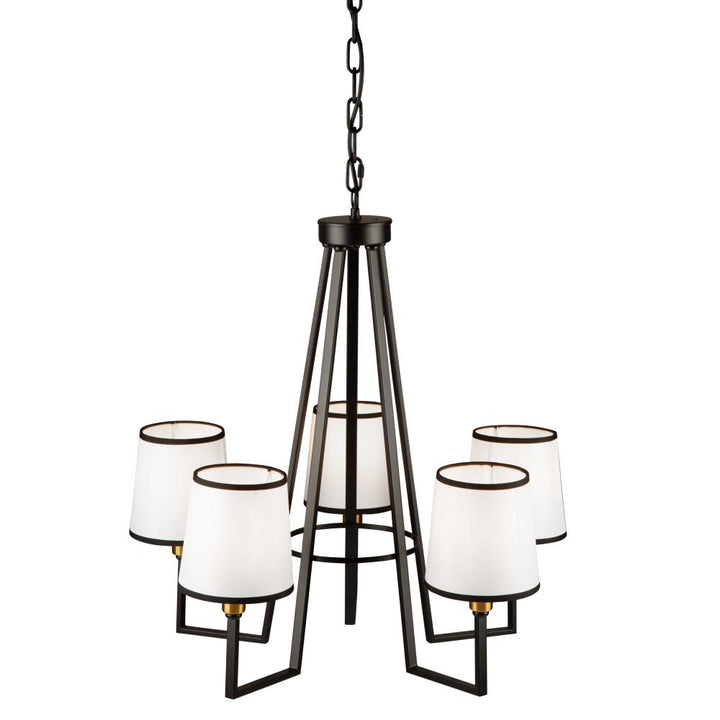 Coco 5 Light Chandelier Black and Gold