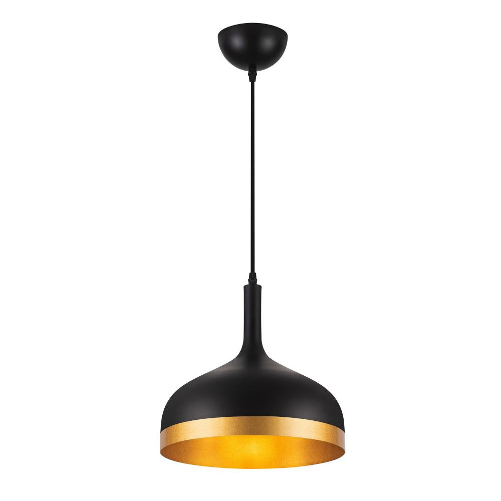 Dash Collection 1-Light Pendant, Black & Gold