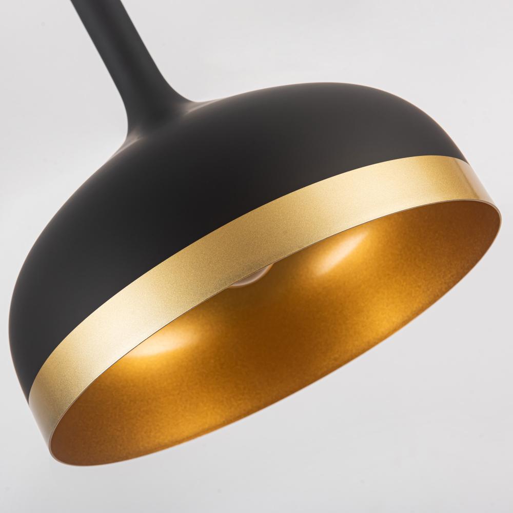 Dash Collection 1-Light Pendant, Black & Gold