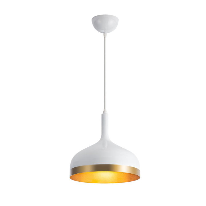 Dash Collection 1-Light Pendant, White & Gold