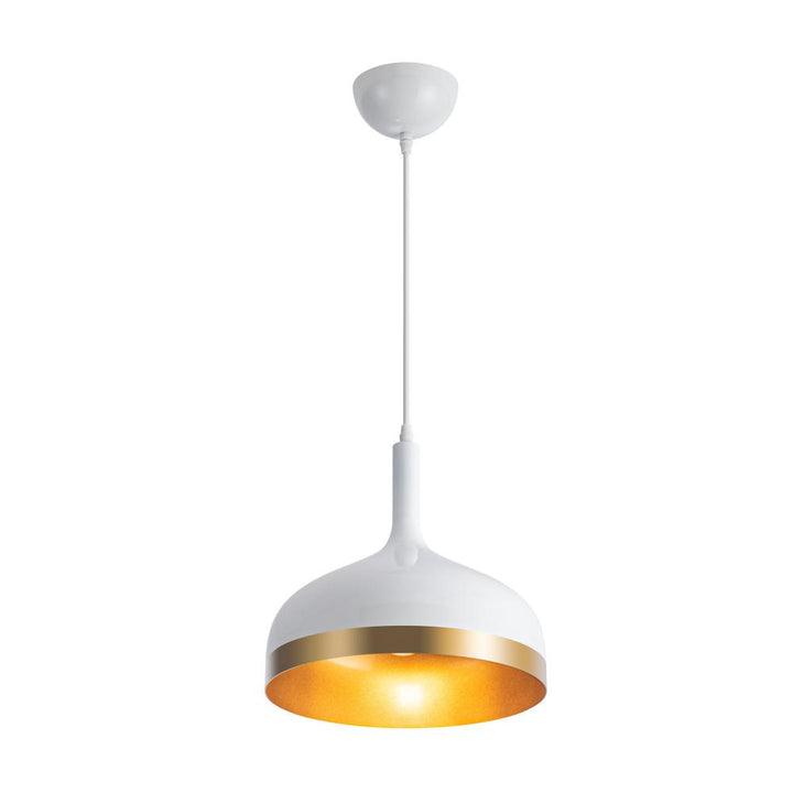 Dash Collection 1-Light Pendant, White & Gold