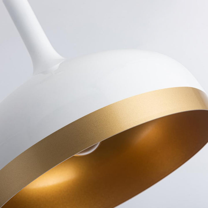 Dash Collection 1-Light Pendant, White & Gold