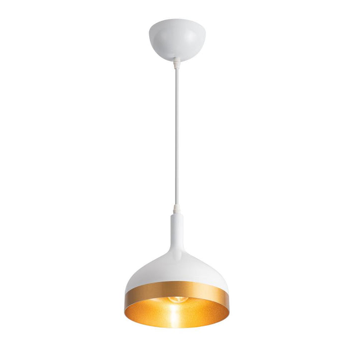 Dash Collection 1-Light Pendant, White & Gold