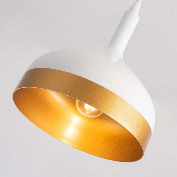 Dash Collection 1-Light Pendant, White & Gold