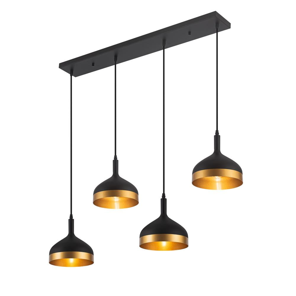 Dash Collection 4-Light Island Light, Black & Gold