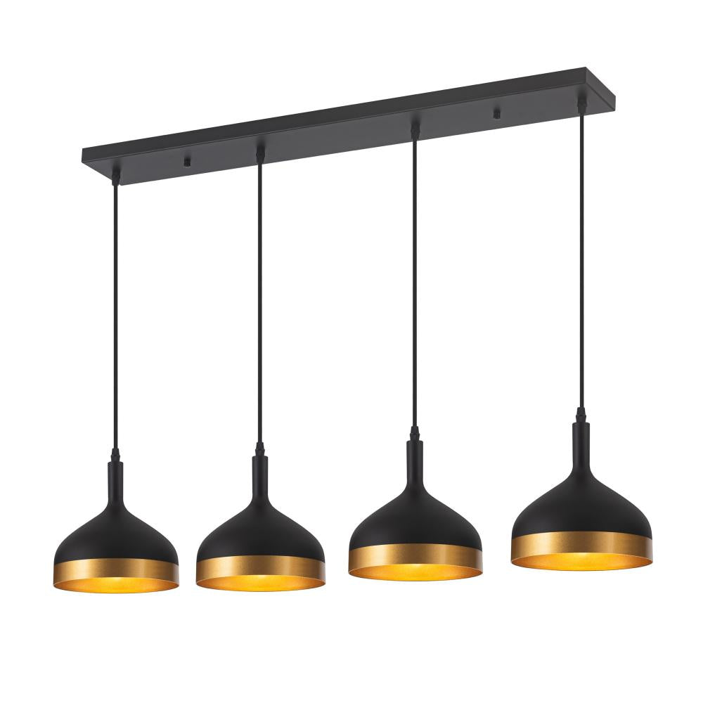 Dash Collection 4-Light Island Light, Black & Gold