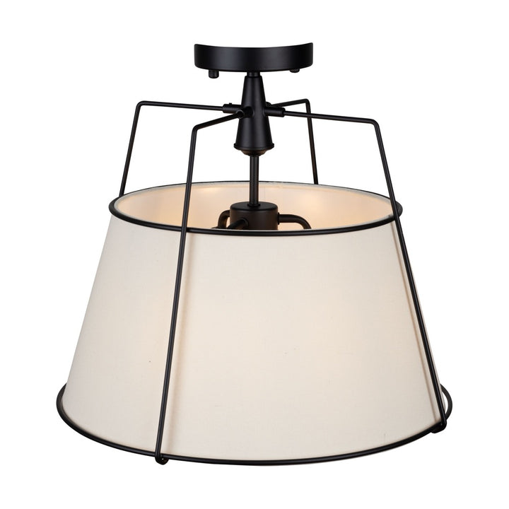 Pullman Collection 3-Light Semi-Flush Mount Black