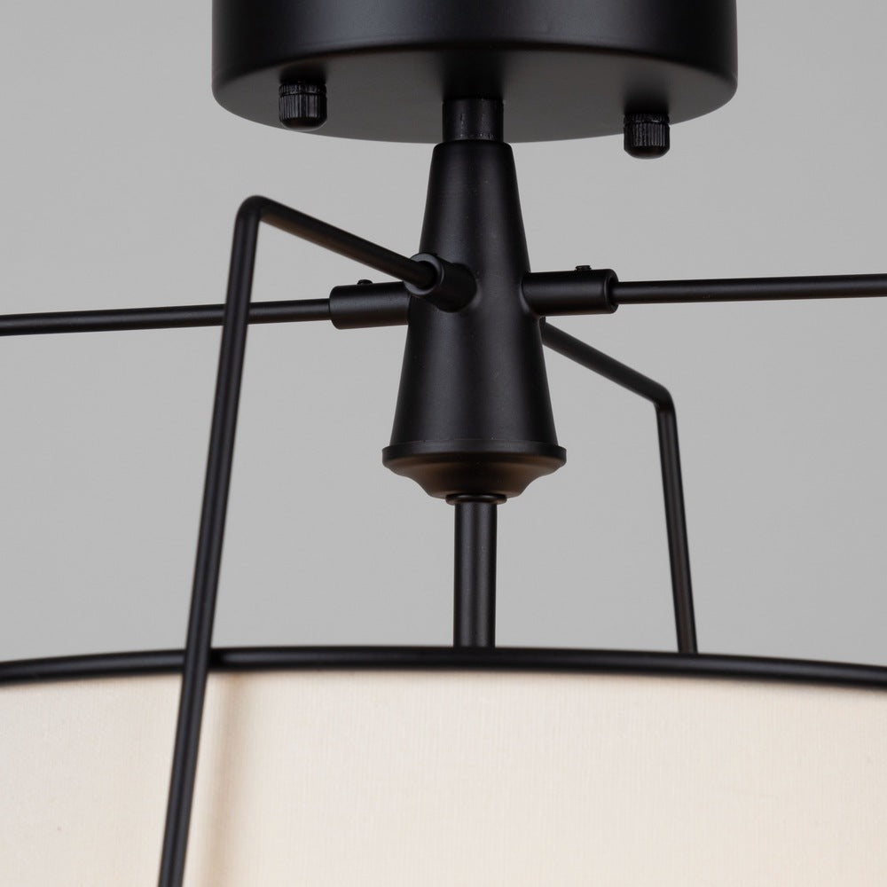 Pullman Collection 3-Light Semi-Flush Mount Black
