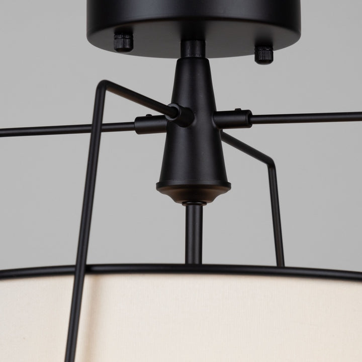 Pullman Collection 3-Light Semi-Flush Mount Black