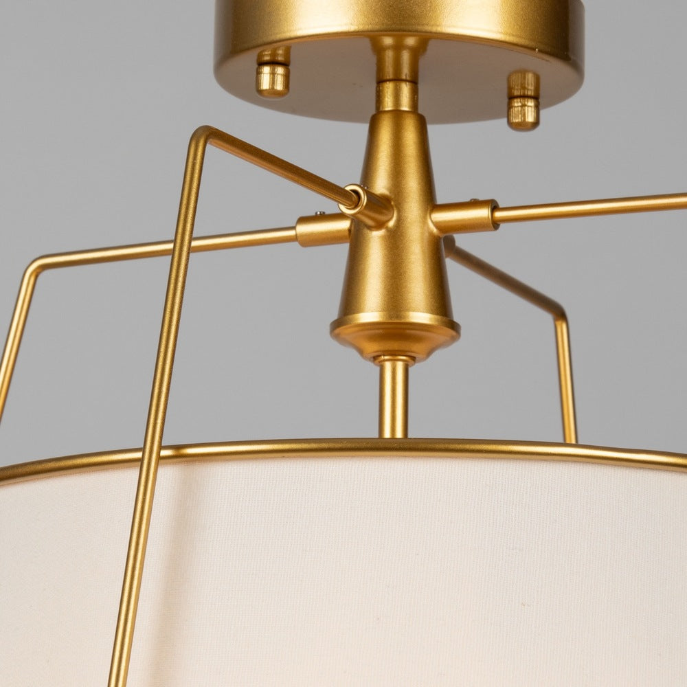 Pullman Collection 3-Light Semi-Flush Mount Brass