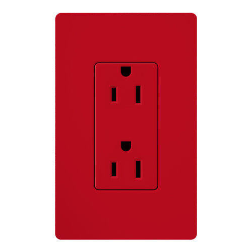 SATIN COLOR 15 AMP RECEPTACLE HOT