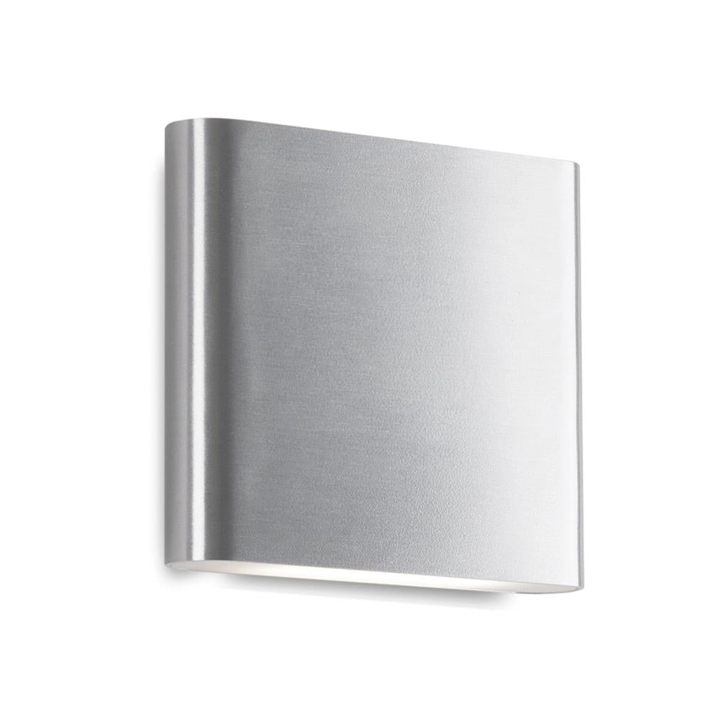 Slate 6-in Brushed Nickel LED All terior Wall