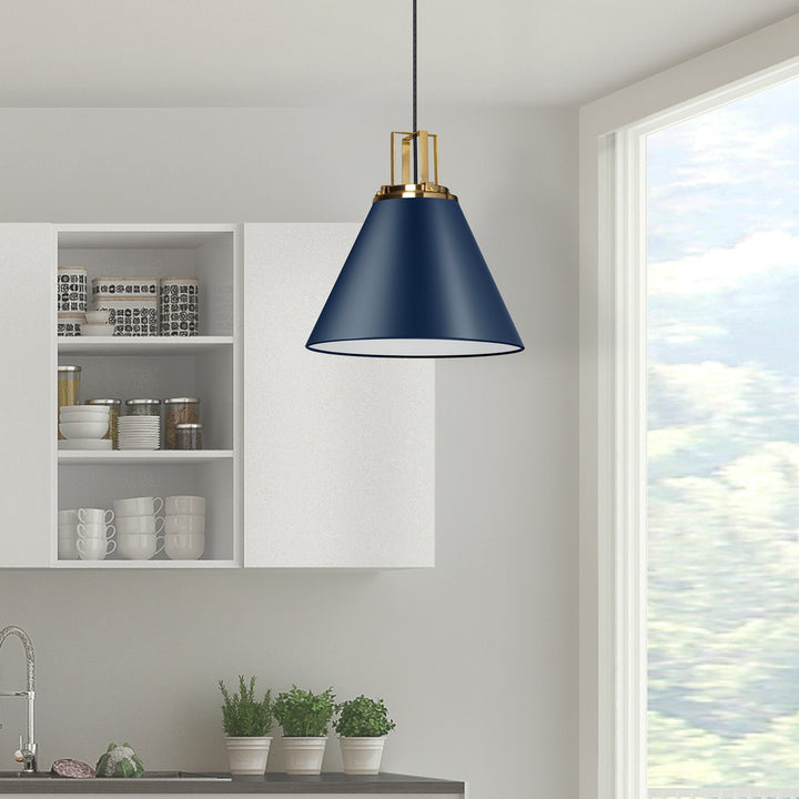 1LT Incandescent Pendant,  CB w/ AGB Accent