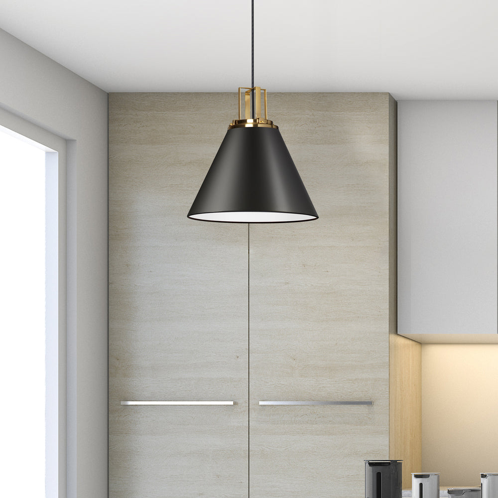 1LT Incandescent Pendant,  MB w/ AGB Accent