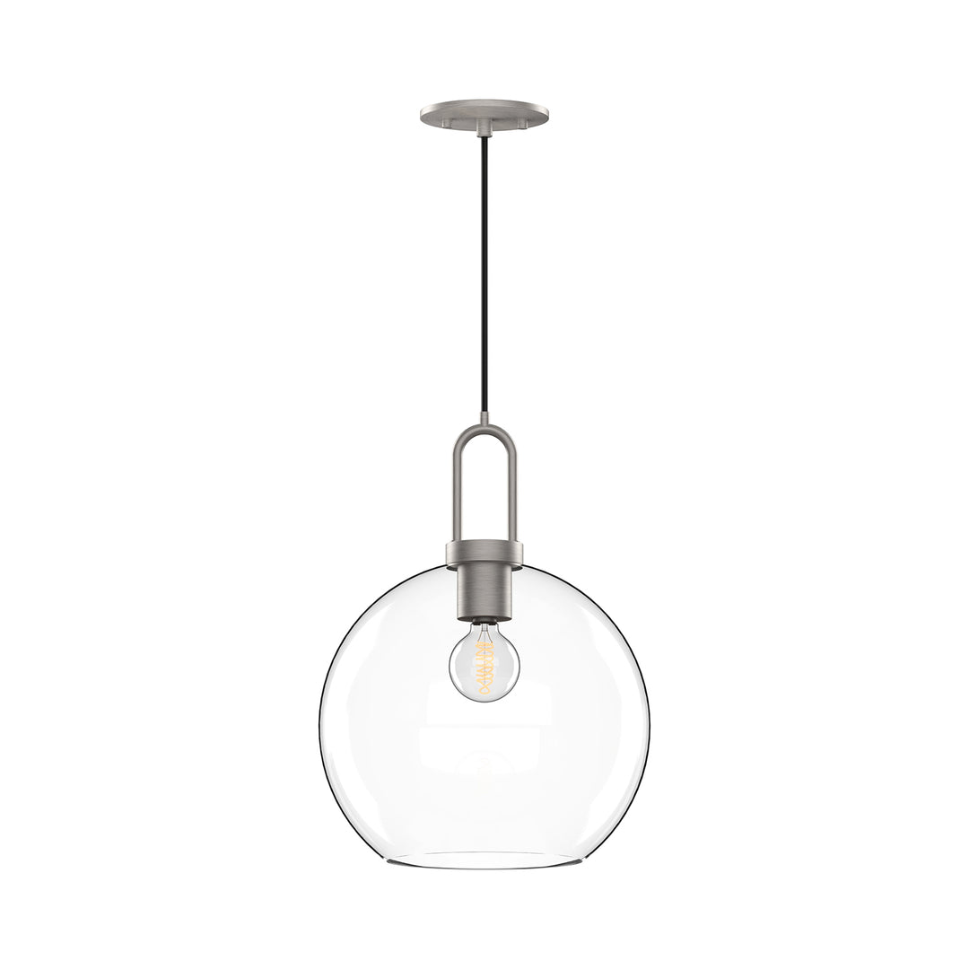 Soji 10-in Brushed Nickel/Clear Glass 1 Light Pendant
