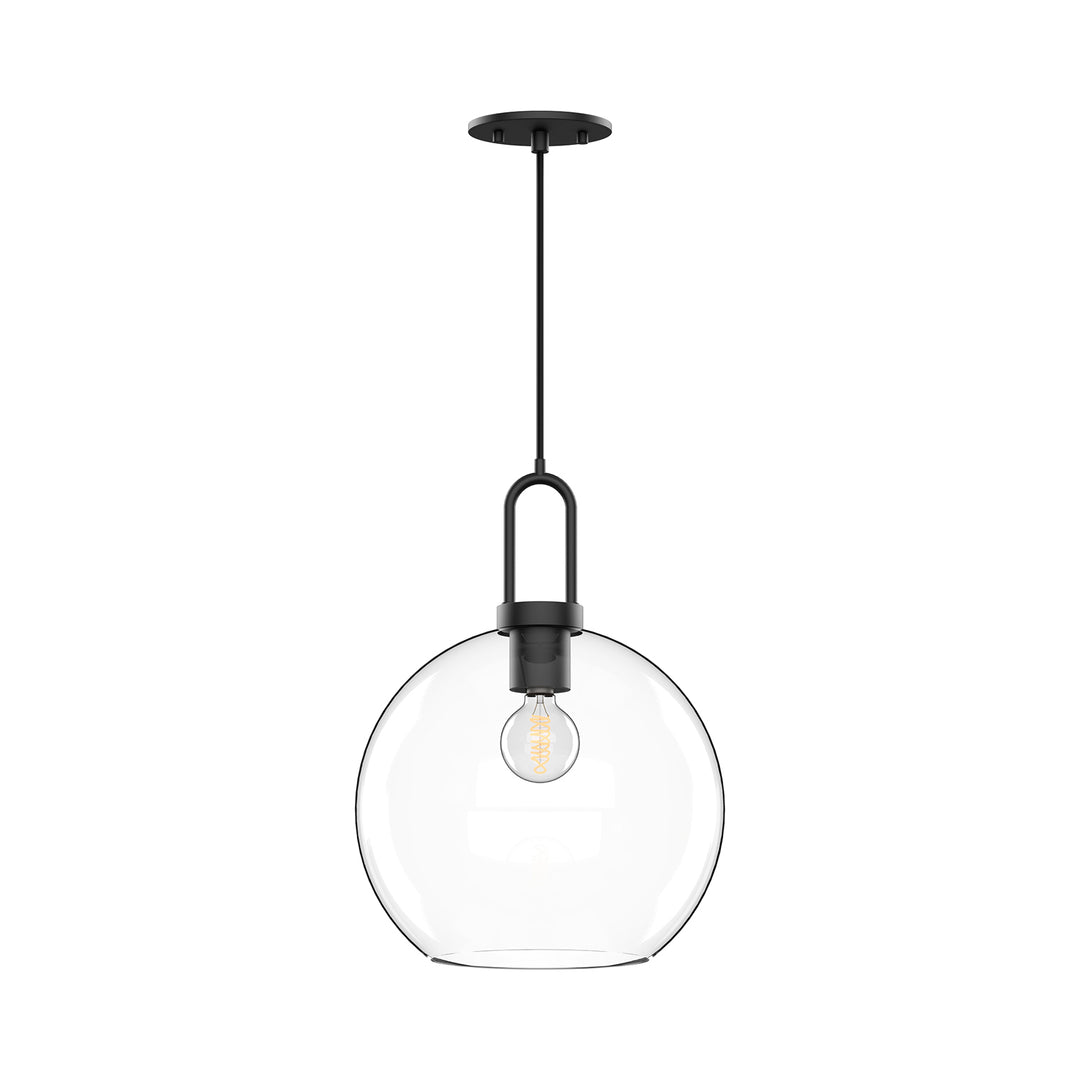 Soji 10-in Clear Glass/Matte Black 1 Light Pendant