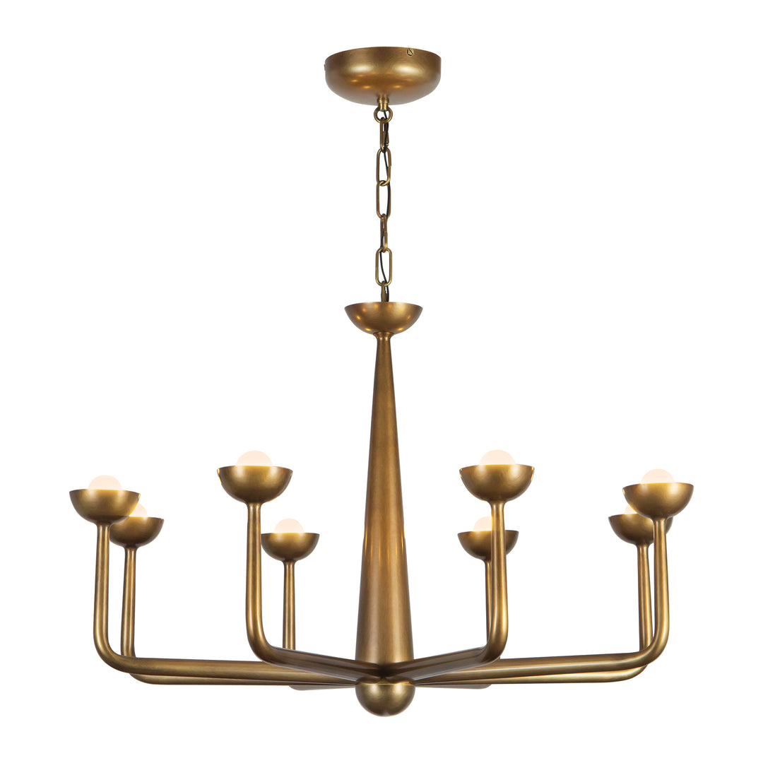 Spade 30-in Brass dimmable LED Chandelier