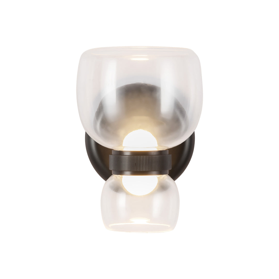 Sutton 8-in Black dimmable LED Bathroom Vanity Light