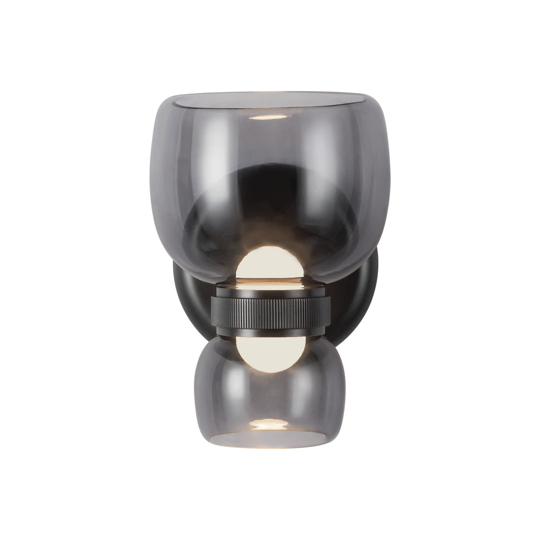 Sutton 8-in Black dimmable LED Bathroom Vanity Light