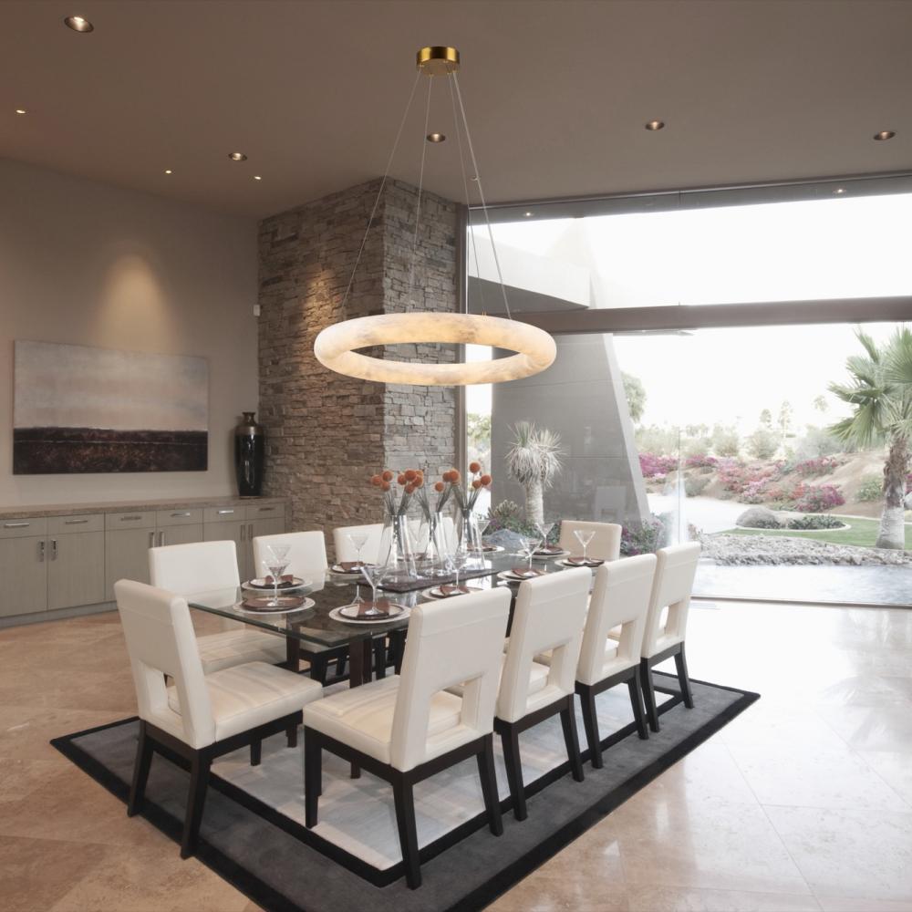 Camila Collection 1-Light 19" Chandelier Brushed Brass