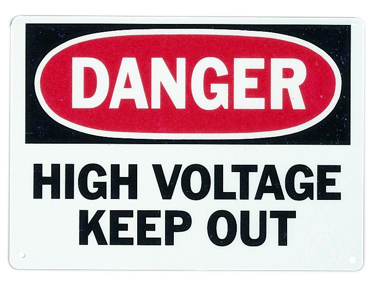 Safety Sign,Ideal,LGND: Danger - High Voltage,FB
