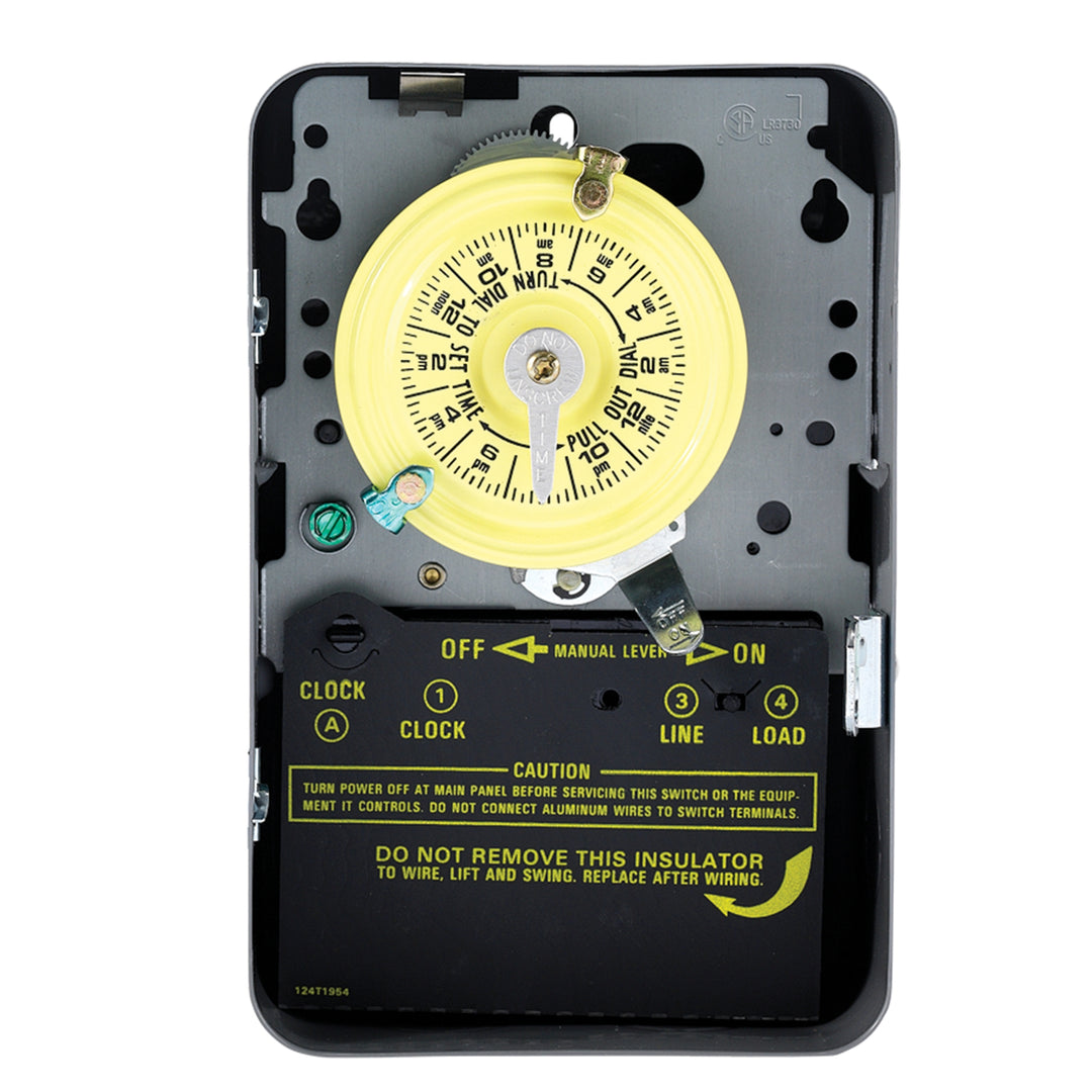 24-Hour Mechanical Time Switch, 120 VAC, 60Hz, SPST, Indoor Metal Enclosure, 1 Hour Interval