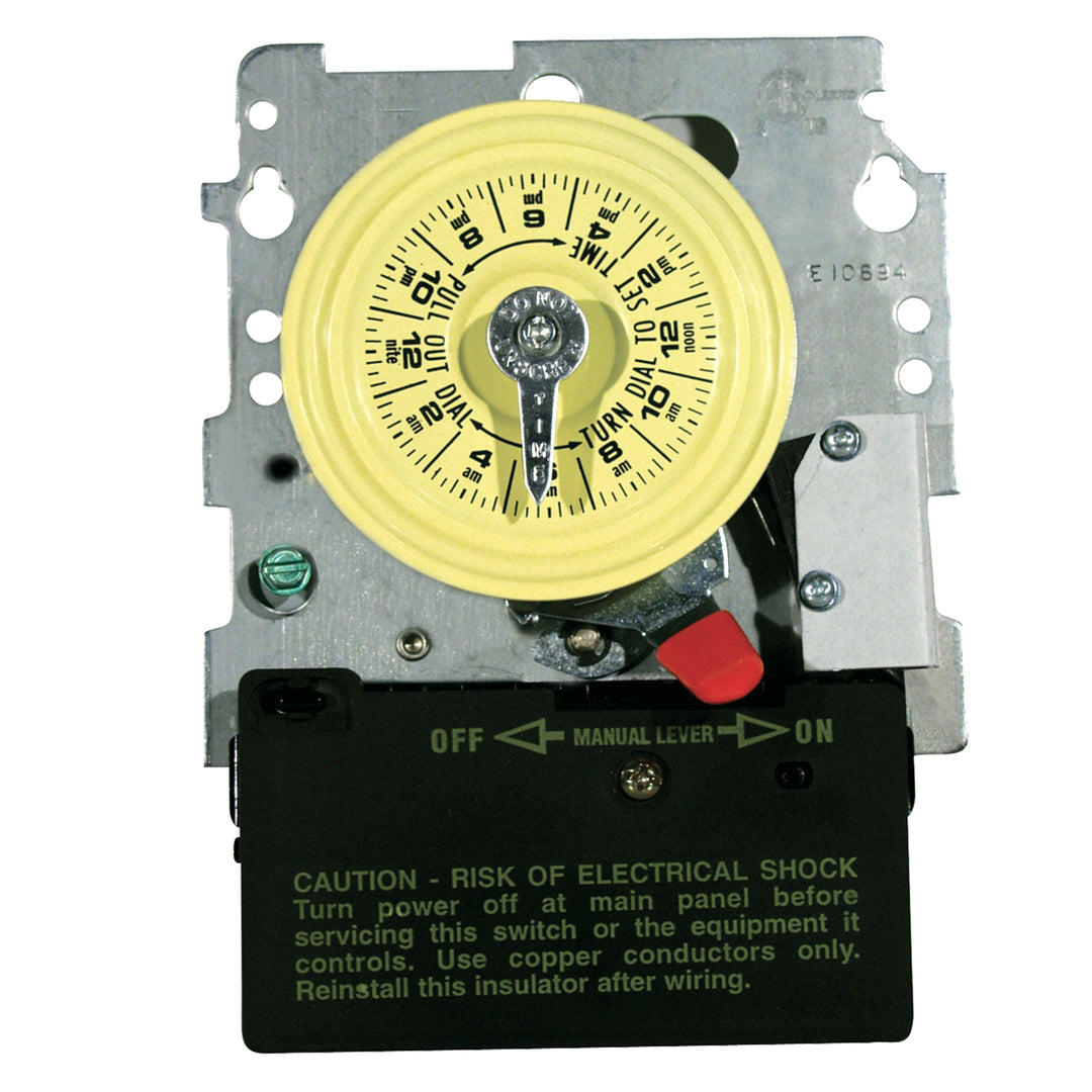 24-Hour 208-277V Mechanical Time Switch, DPST, Pool Heater Protection, Mechanism Only
