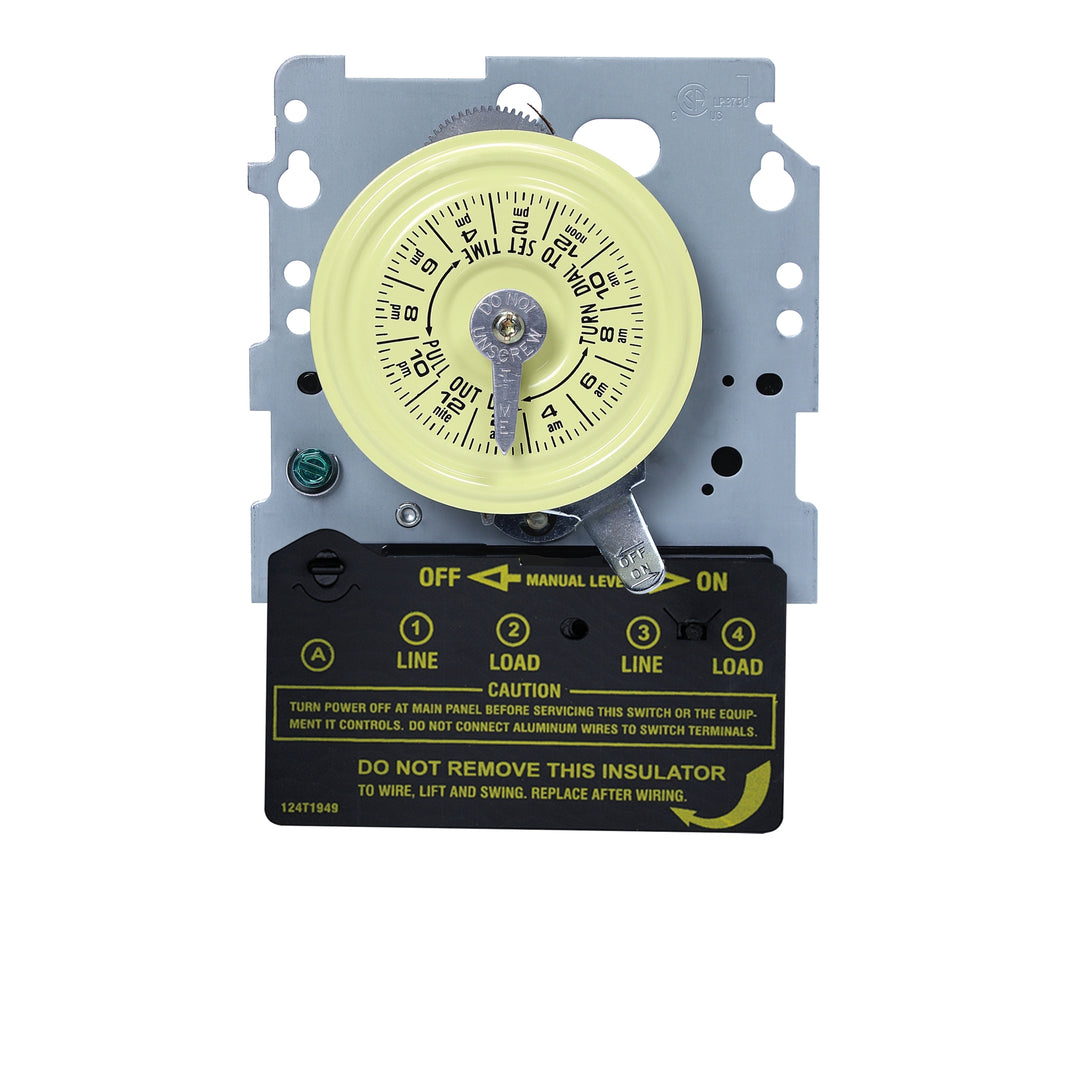 24-Hour 208-277 V Mechanical Time Switch, DPST, Mechanism Only