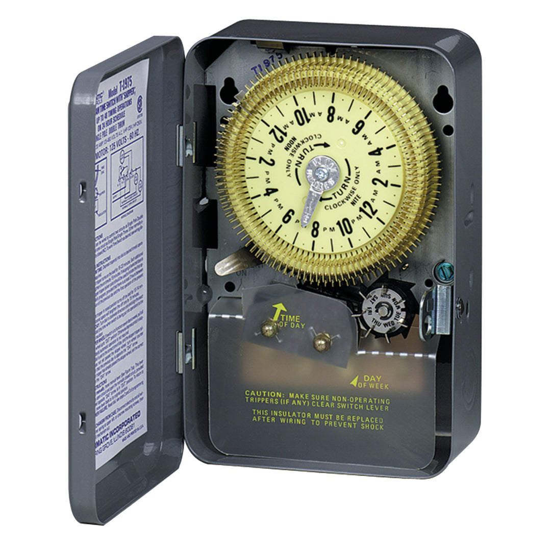 24-Hour Mechanical Time Switch with Skip-a-Day, 480 VAC, 60Hz, SPDT, Indoor Metal Enclosure, 15 Minute Interval