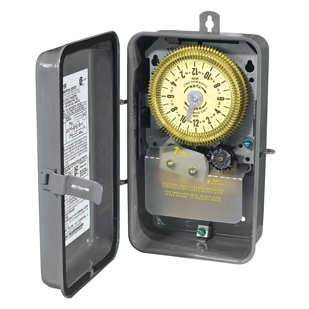 24-Hour Mechanical Time Switch with Skip-a-Day, 480 VAC, 60Hz, SPDT, Outdoor Metal Enclosure, 15 Minute Interval