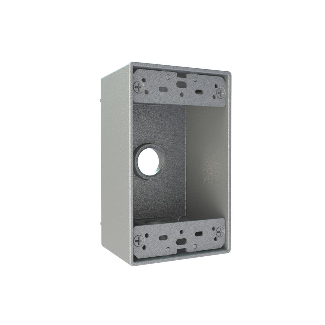 1G WP BOX (3) 1/2 IN. OUTLETS - GRAY