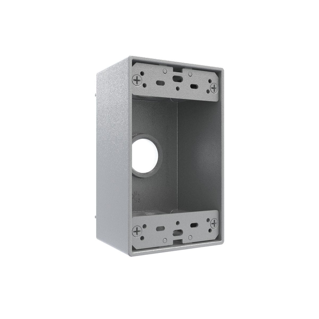 1G WP BOX (3) 3/4 IN. OUTLETS - GRAY