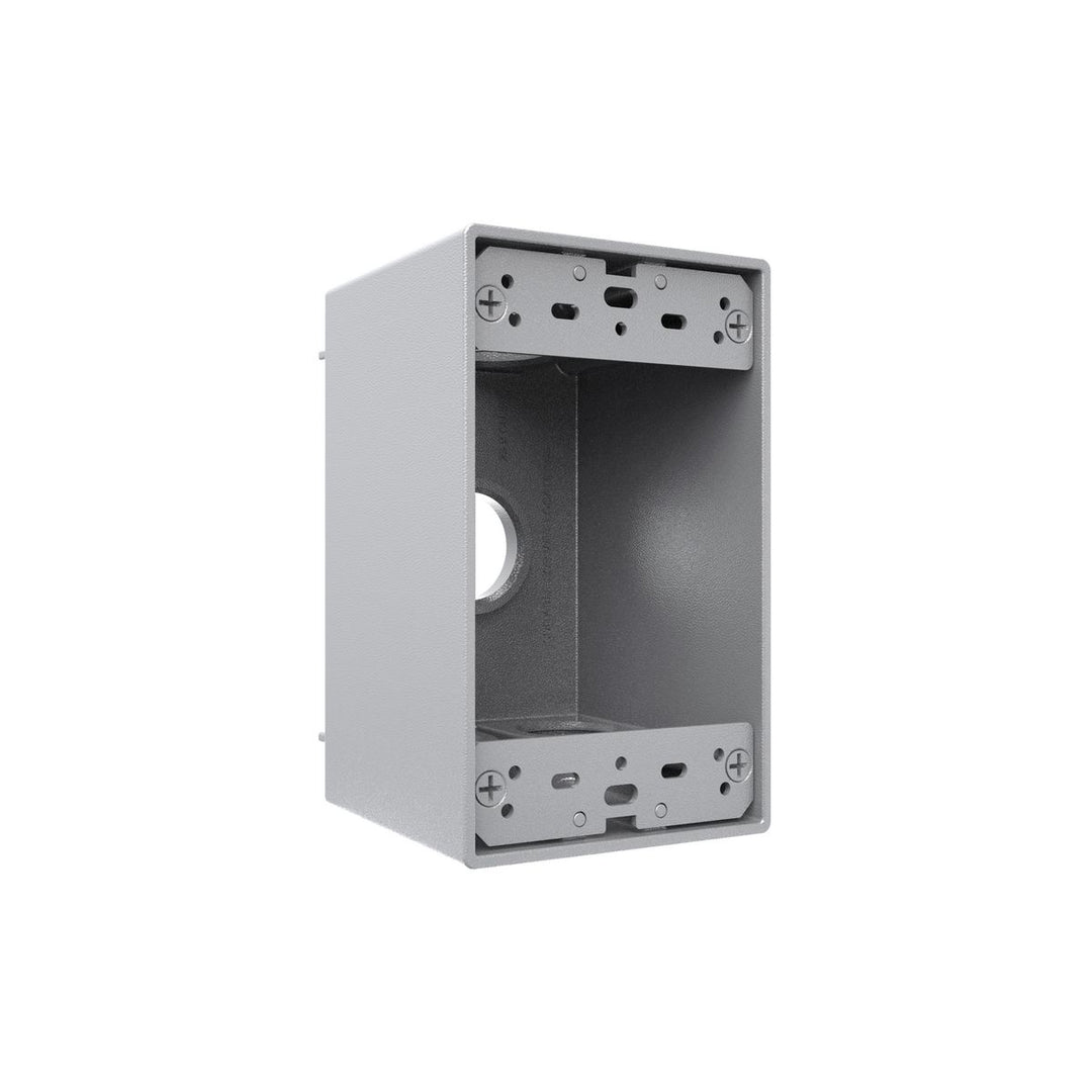 1G WP DEEP BOX (4) 3/4 IN. OUTLETS - GRY