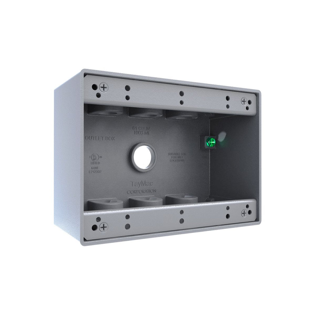 3G WP BOX (7) 1/2 IN. OUTLETS - GRAY