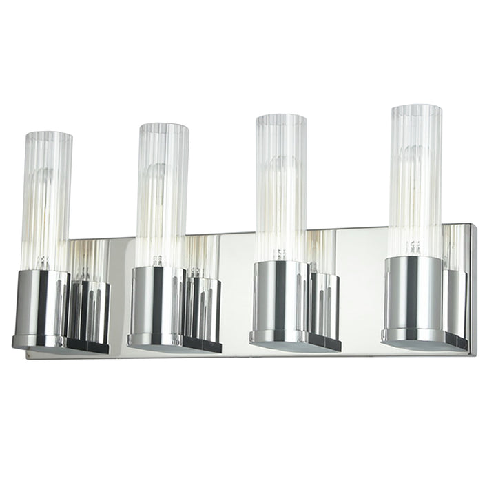 4LT Incandescent Vanity,  PC w/ CLR Fluted Glass