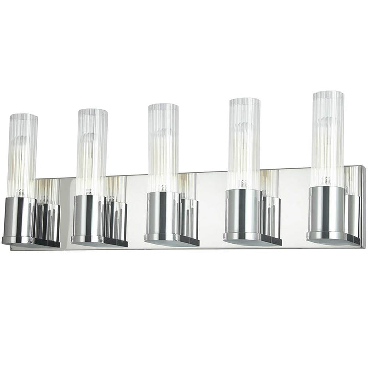 5 LT Incandescent Vanity, PC w/ CLR Fluted Glass