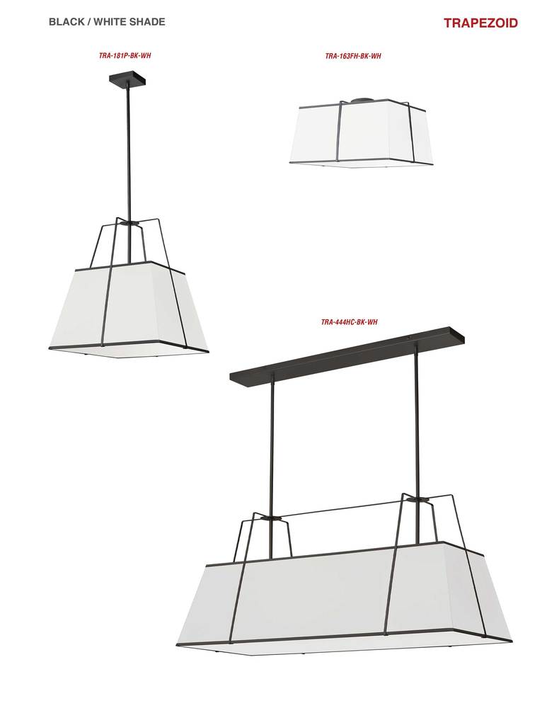 1LT  Pendant BK, WH Shade w/790Diff
