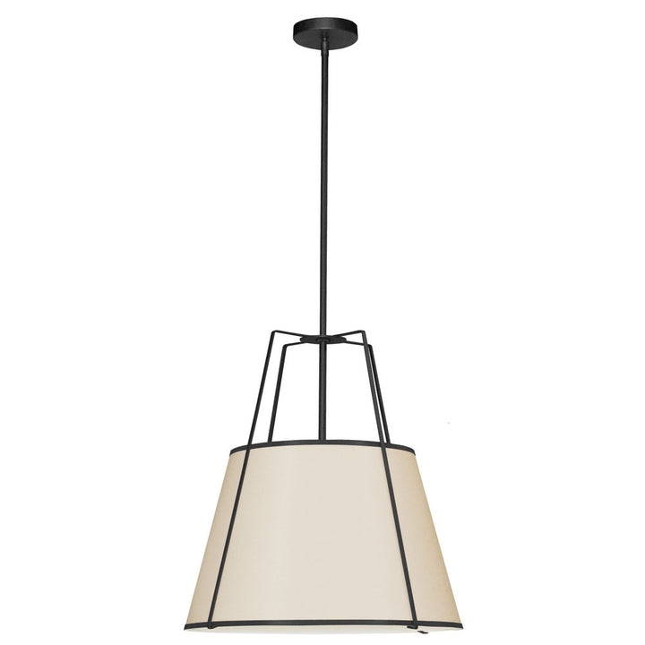 1LT Trapezoid Pendant Black/CRM Shade w/790 Diff